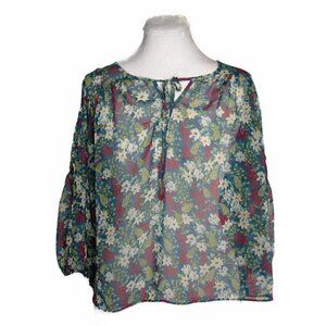 Pins & Needles Sheer BohoFloral Top